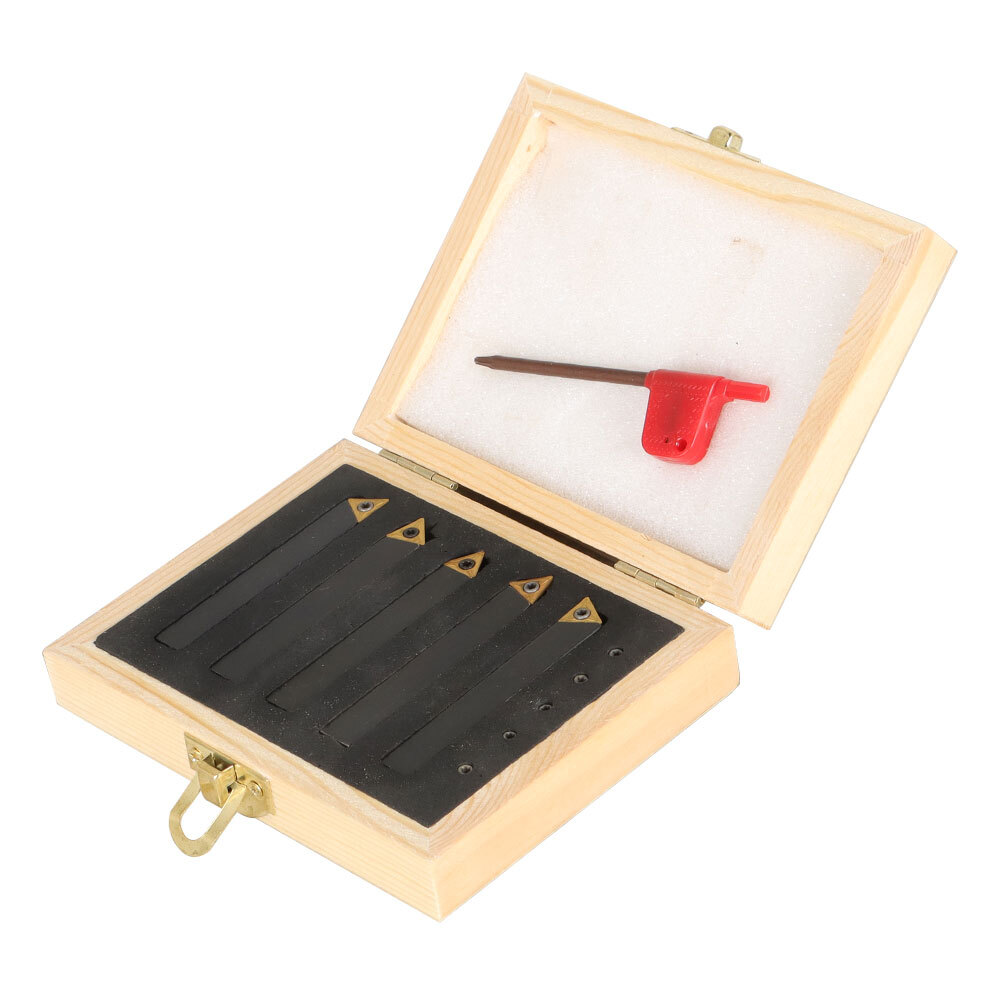 5 Pieces 3/8" Lathe Indexable Carbide Insert Turning Tooling Bit Holder Set