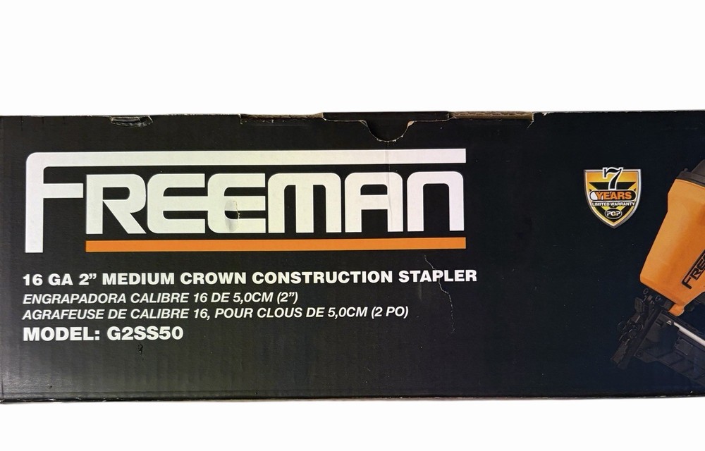 Freeman G2SS50 16 GA 2" Medium Crown Stapler Dual Mode Trigger Comfort Grip New