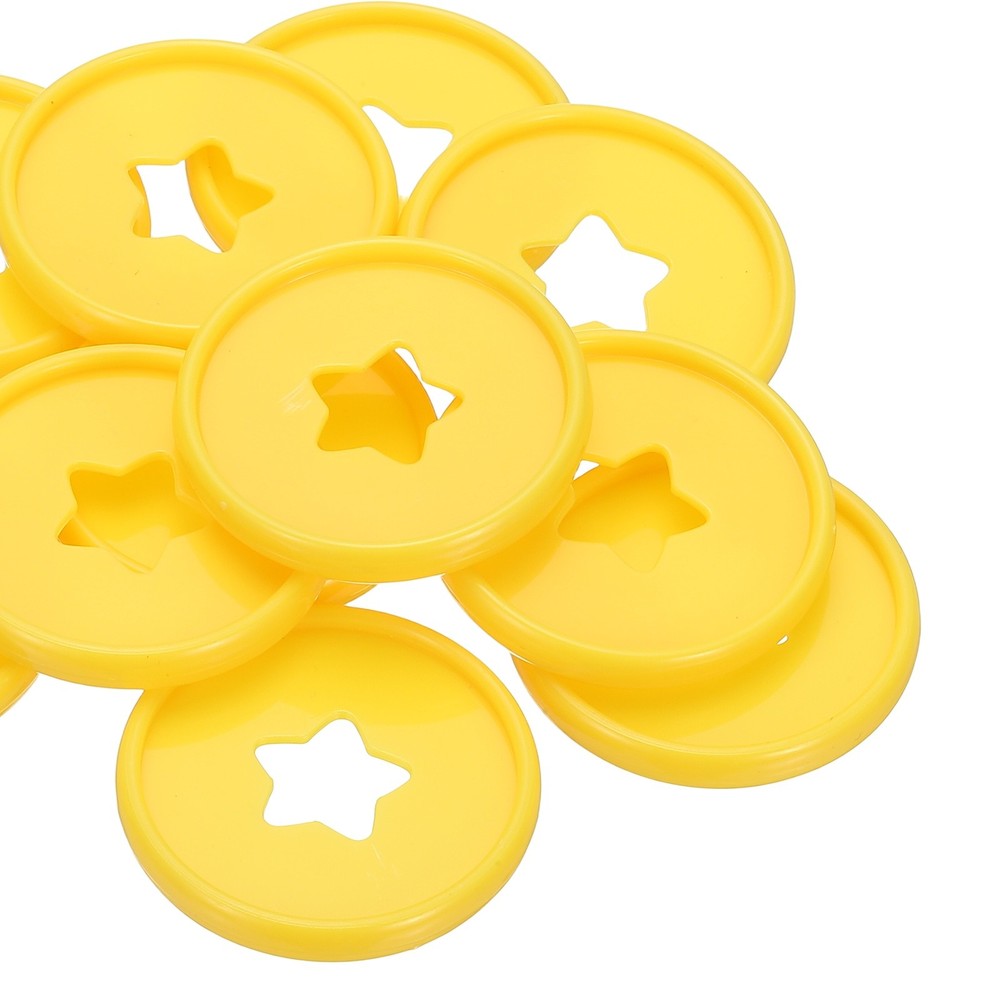 35mm Plastic Book Binding Discs, 33 Pack Expansion Discs Star, Yellow