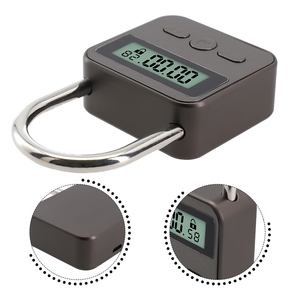 Multifunction Timer Padlock LCD Display Time Lock For Travel Waterproof