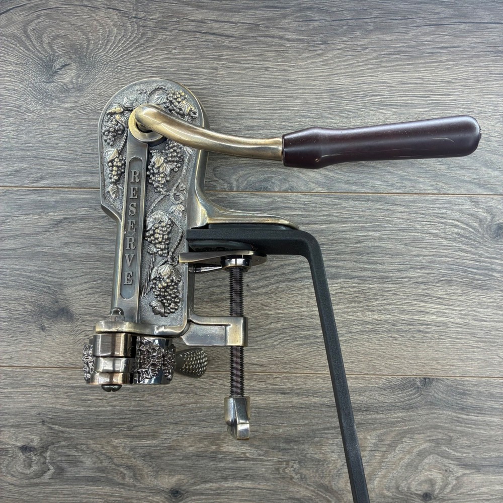 Vintners Reserve Wine Opener Tabletop Corkscrew with Grape Design Stand