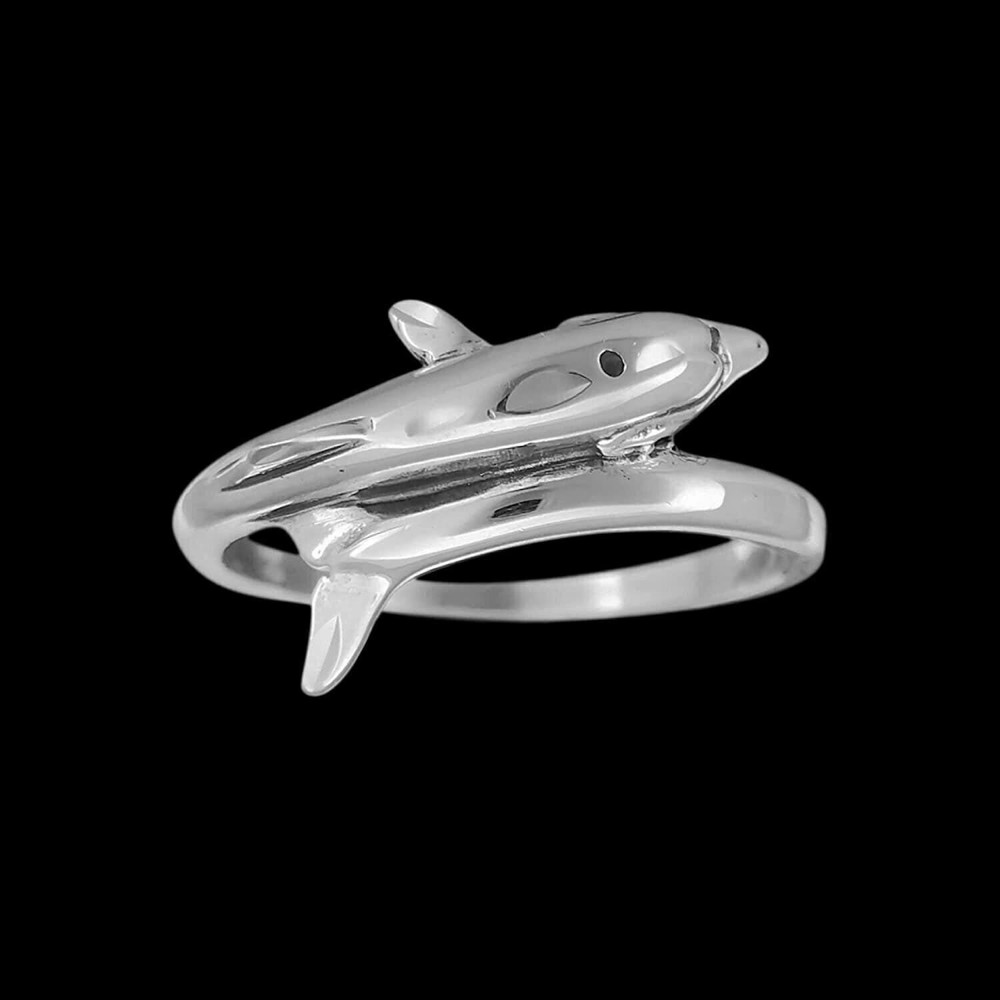 SIze 7 - Diamond Cut Wrapped Dolphin Ring