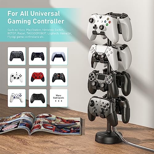 Headphone Controller Storage Holder for Desk 4 Tiers Controller Holder 4 Tiers