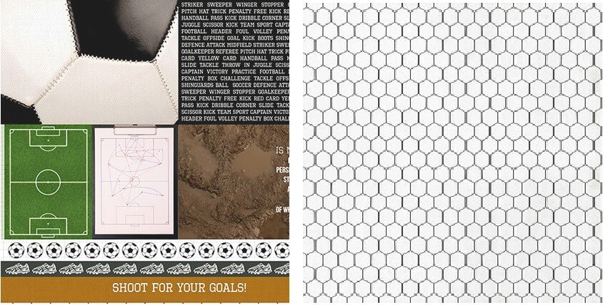 Game On - First, soccer DS scrapbook paper - Kaisercraft P1496