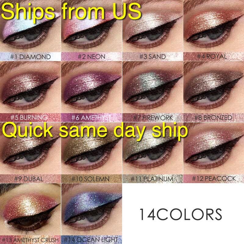 FOCALLURE Glitter & Glow Liquid Eyeshadow Shimmer Waterproof Eyes Makeup *Video*