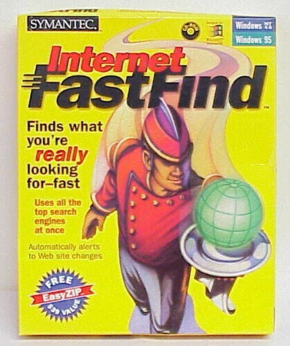 VINTAGE SYMANTEC INTERNET FASTFIND WINDOWS 95 WINDOWS NT 4.0 SYMANTEC BOX ONLY