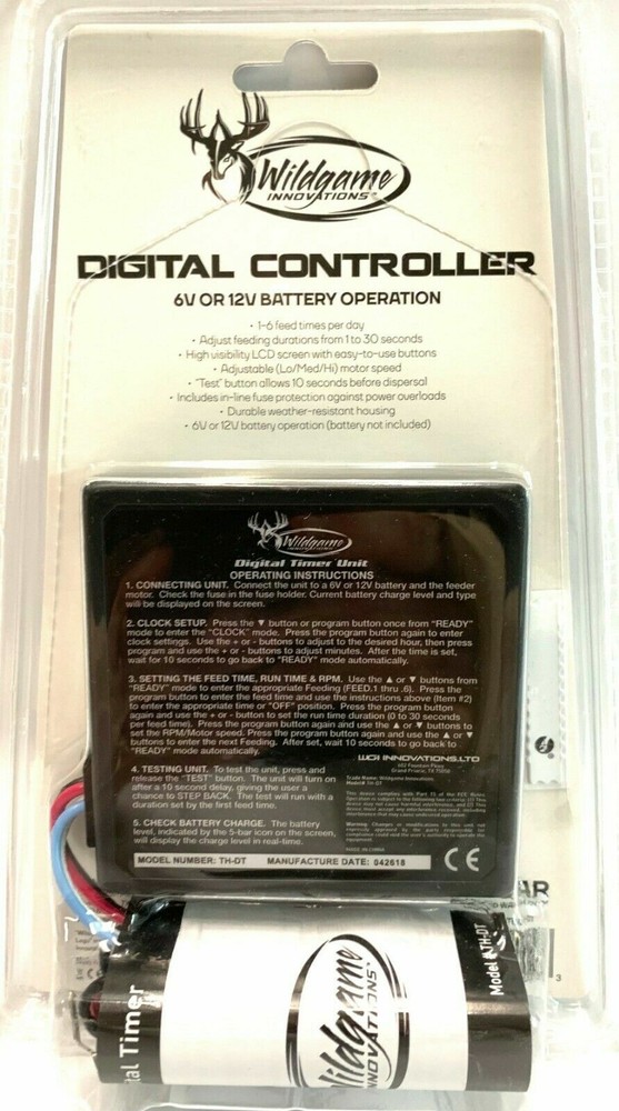 Wildgame Innovations Digital Controller Timer 6V or 12V Battery Operation TH-DT