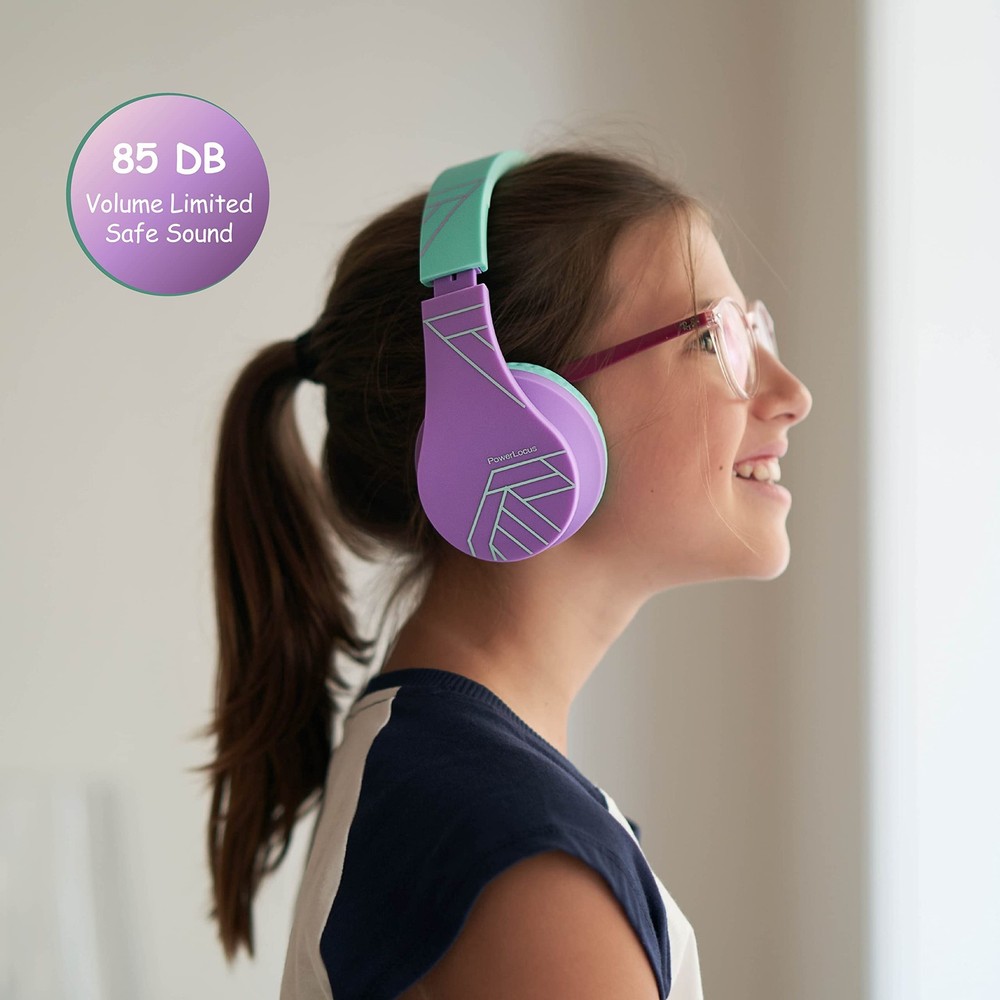 PowerLocus Kids Bluetooth Headphones, Wireless Foldable Over-Ear, 85dB Safe Volu