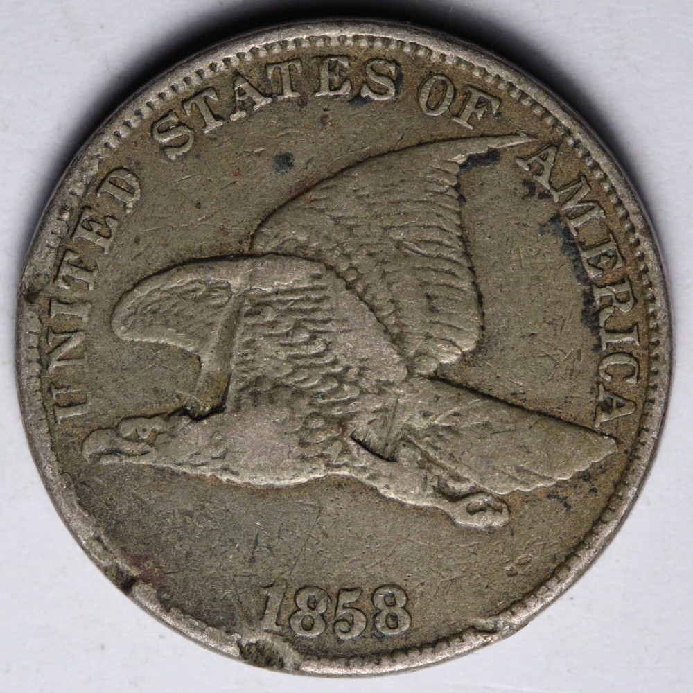 1858 LL Flying Eagle Cent Penny FINE/VF E104 AI