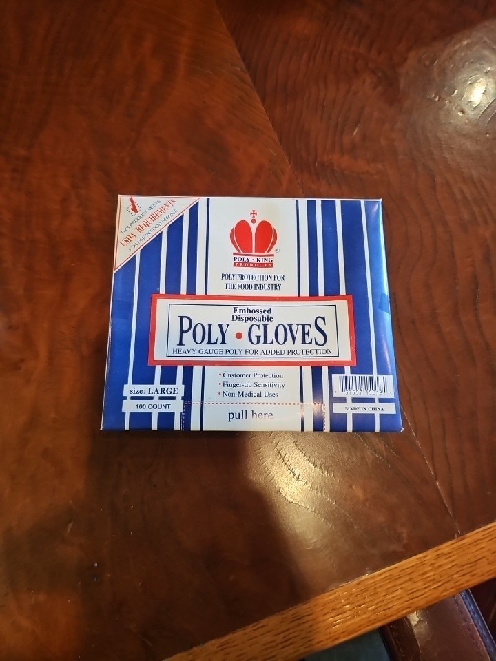 Poly King Size Medium 100 count Embossed Disposable Poly Gloves