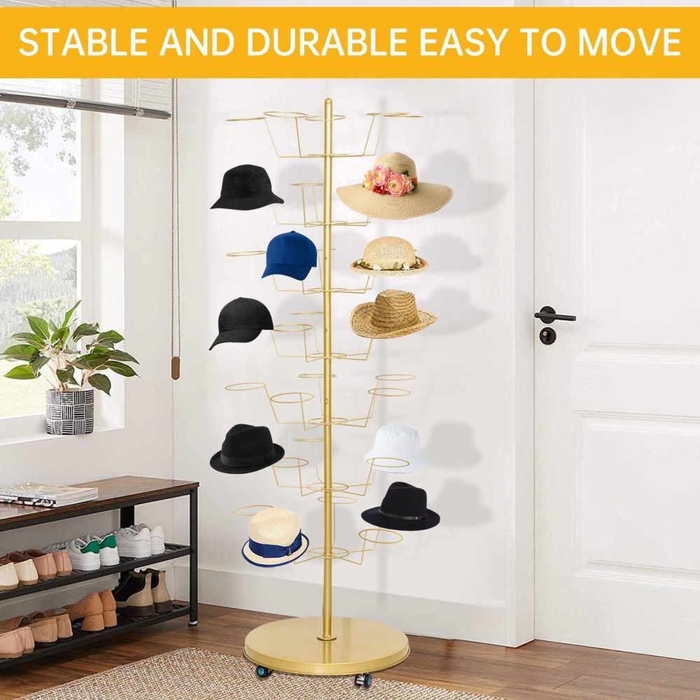 Freestanding Hat Rack Stand, 7-Tier Hats Display Rack, Hat Display Stand