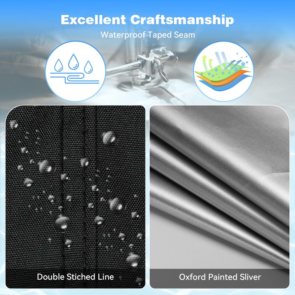 Holiwei 12x21 Ft Rectangular & Oval Above Ground Pool Cover Reflective Strips