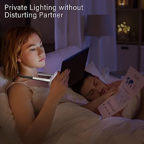 LED Neck Reading Light Rechargeable, Book Light for Reading in Starry Grey