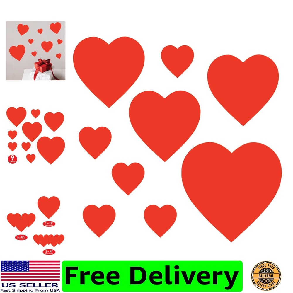 Packaged Printed Heart Cutouts