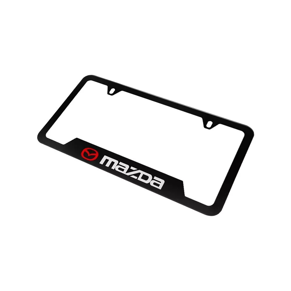 NEW 2Pcs MAZDA Aluminum Black License Plate Frame