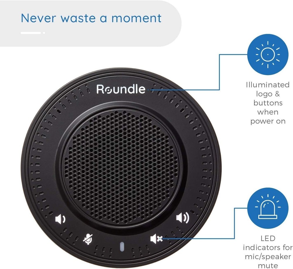 ROUNDLE The Conference Speaker And Microphone USB Portable Compatible with