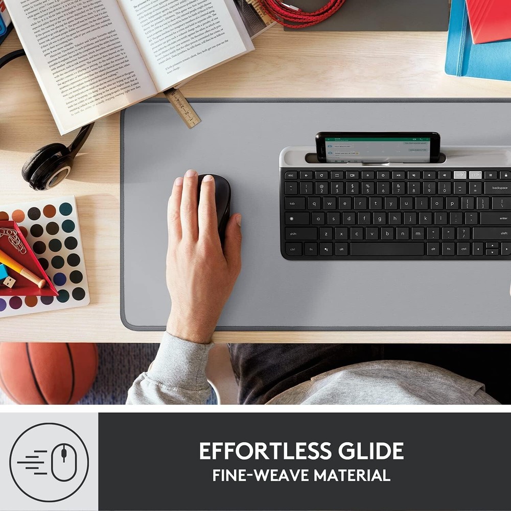 Logitech Desk Mat Studio Series Extended Mouse Pad with Spill-Resistant Large