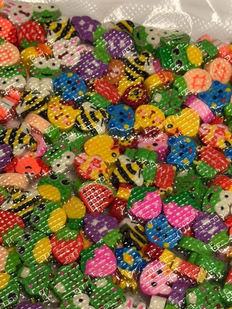 300 PCS Mini Animal Fruit Erasers, Bulk Tiny Novelty Pencil Erasers Assortment
