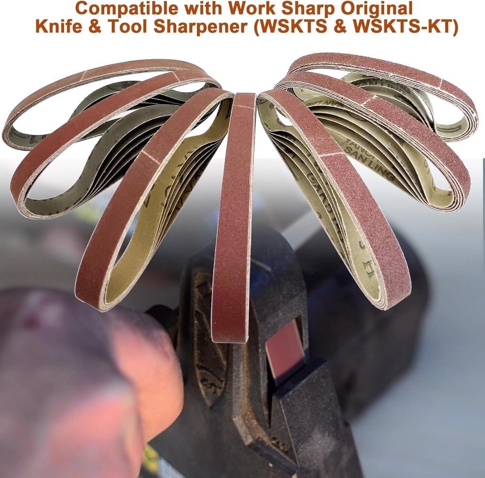 35 Pcs 1/2" x 12" Replacement Sharpening Belt Kit for Official Work Sharp Knife.