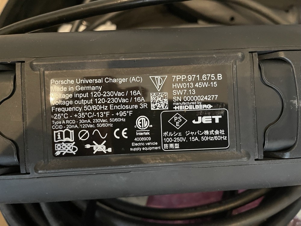 Porsche Universal Charger 120v - 240v