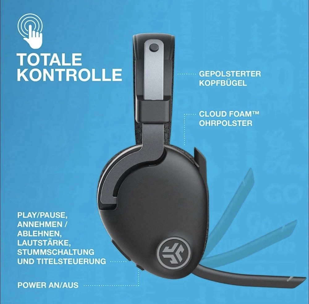 JLab JBuds Work Wireless Headset with Microphone Over Ear Computer Headsets 60HR