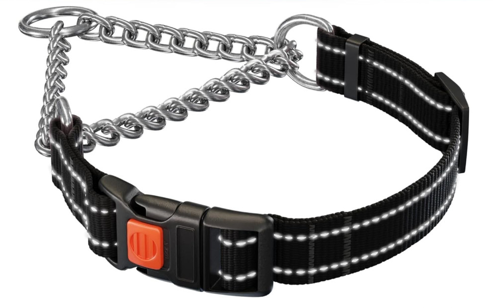 Anti Pull Dog Collar Reflective Chain Training Collar Small Medium Dogs 11-14”