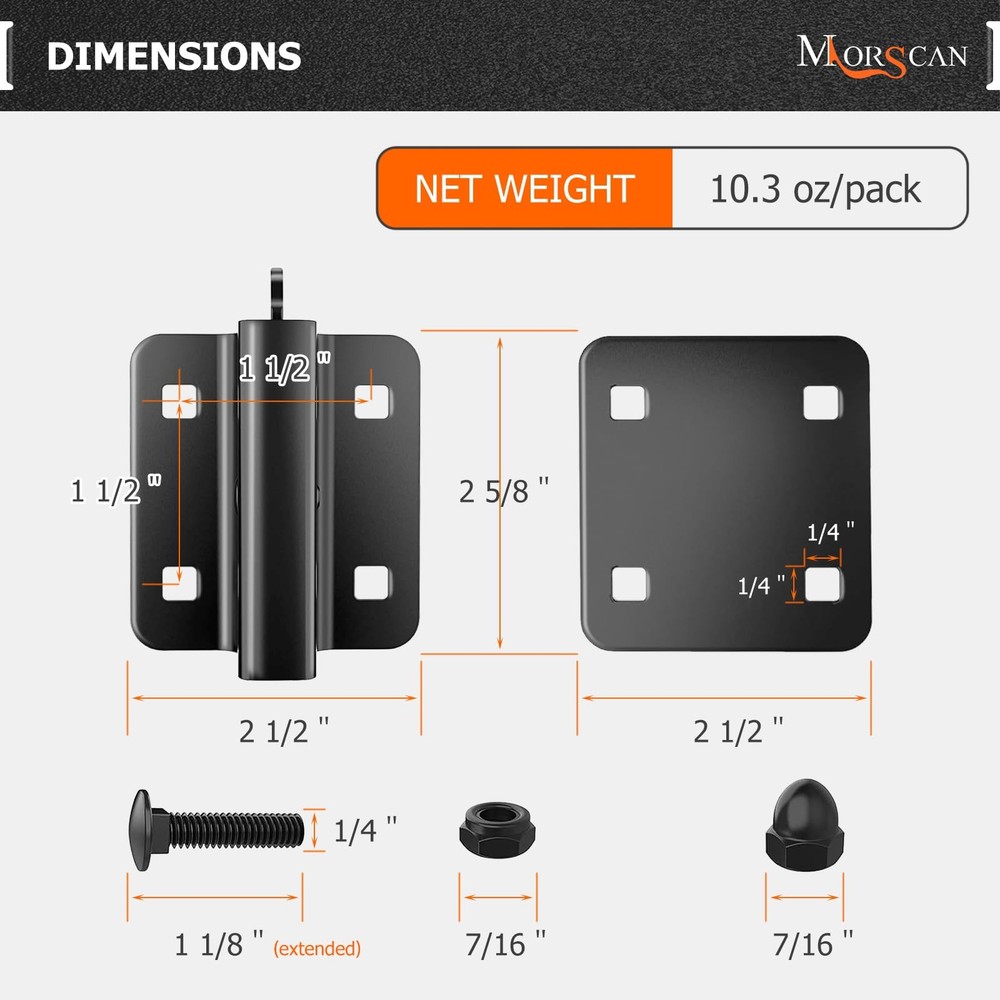 10 Pack E-Track Connector with Square Plates Bolt-on Steel Cargo Securement E