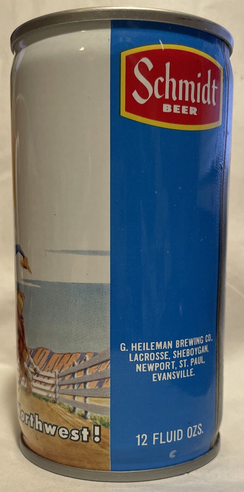 Schmidt Beer Rodeo Cowboy Beer Can G. Heileman Pull Ring Top Empty Excellent