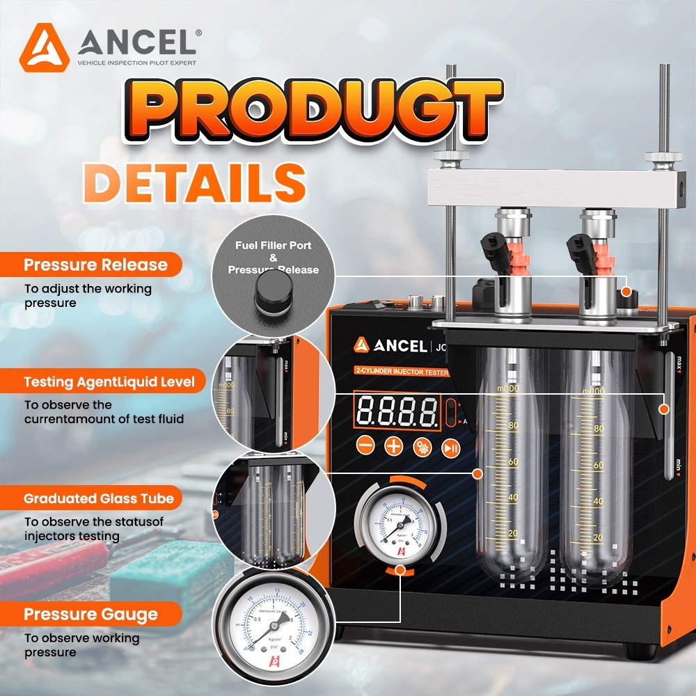 ANCEL JC200 Injector Cleaner Tester Uniformity Detection Atomization Observation