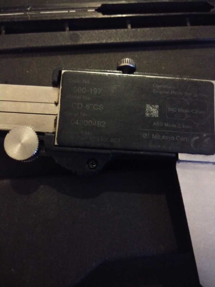 MITUTOYO TOOLS 8” ABSOLUTE DIGIMATIC INSIDE / OUTSIDE CALIPER, CD-8CS, 500-197