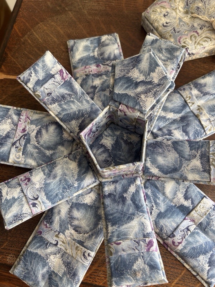 Lilac Handmade small Fold Out sewing box container pins needles tools