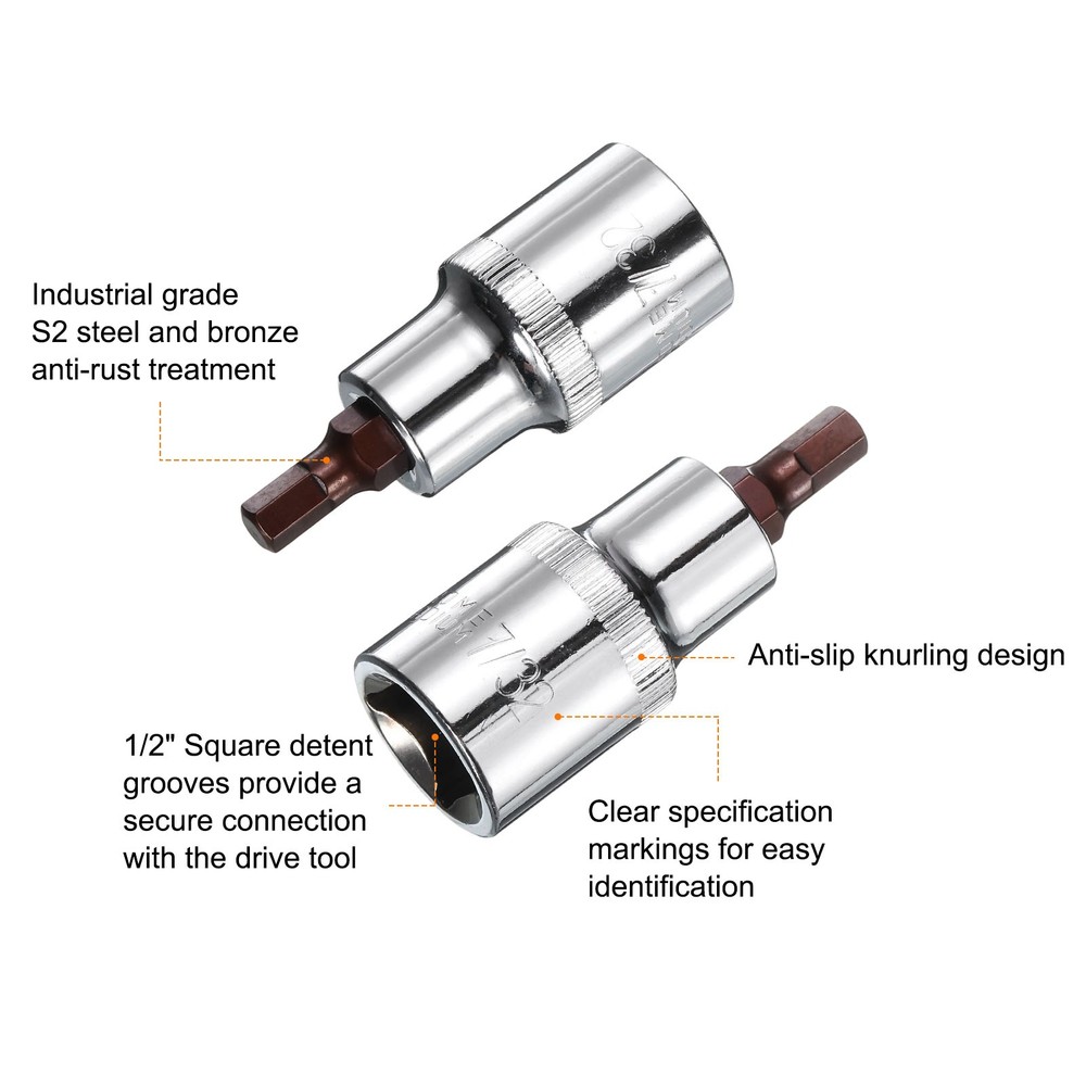 7/32" Hex Bit Socket 1/2" Square Drive SAE Extension Impact Bit
