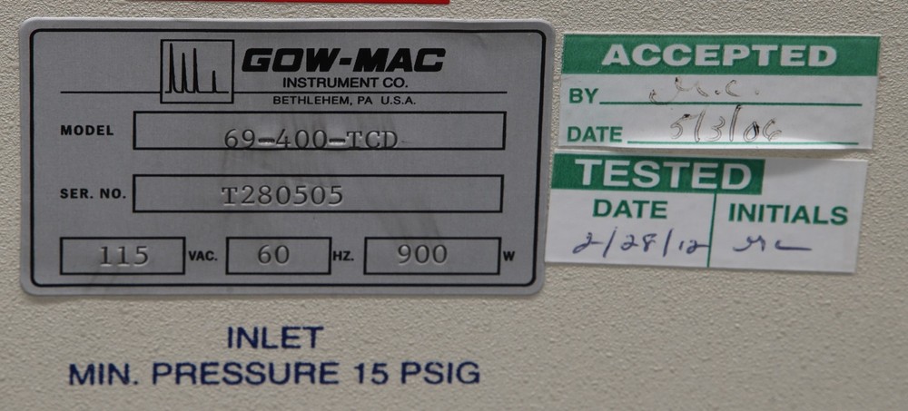 Gow-Mac 69-400-TCD Gas Chromatograph (FA2)