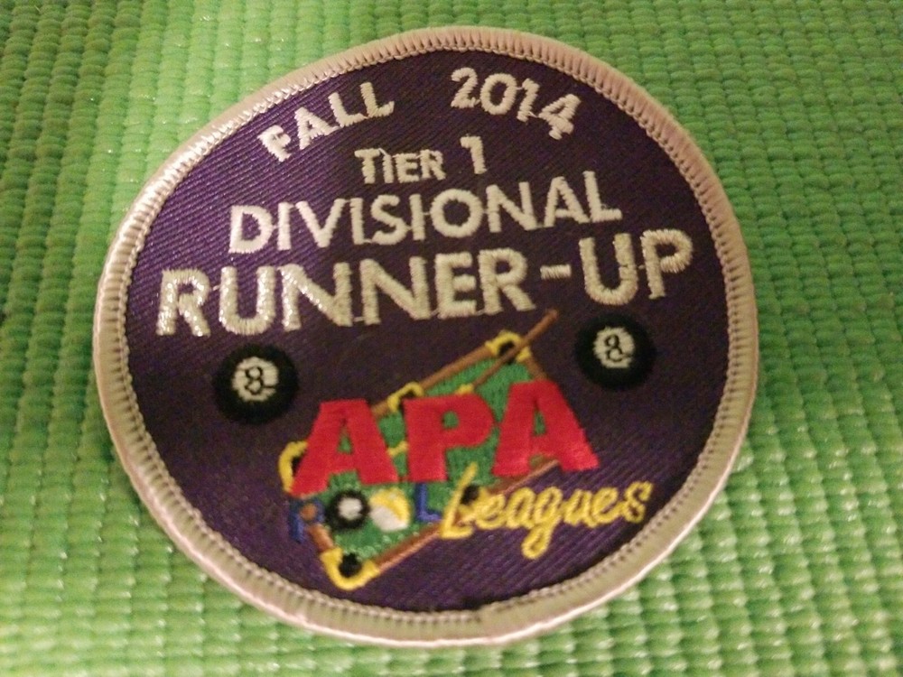 APA POOL LEAGUES Fall 2014 TIER 1 Divisional RUNNER LEAGUE Sewing Patch