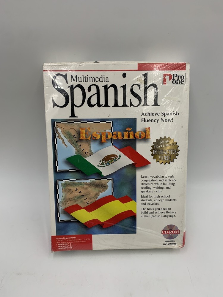 Multimedia Windows Spanish Pro One PC CD-ROM IBM Windows 95 3.1 New In Box #A1