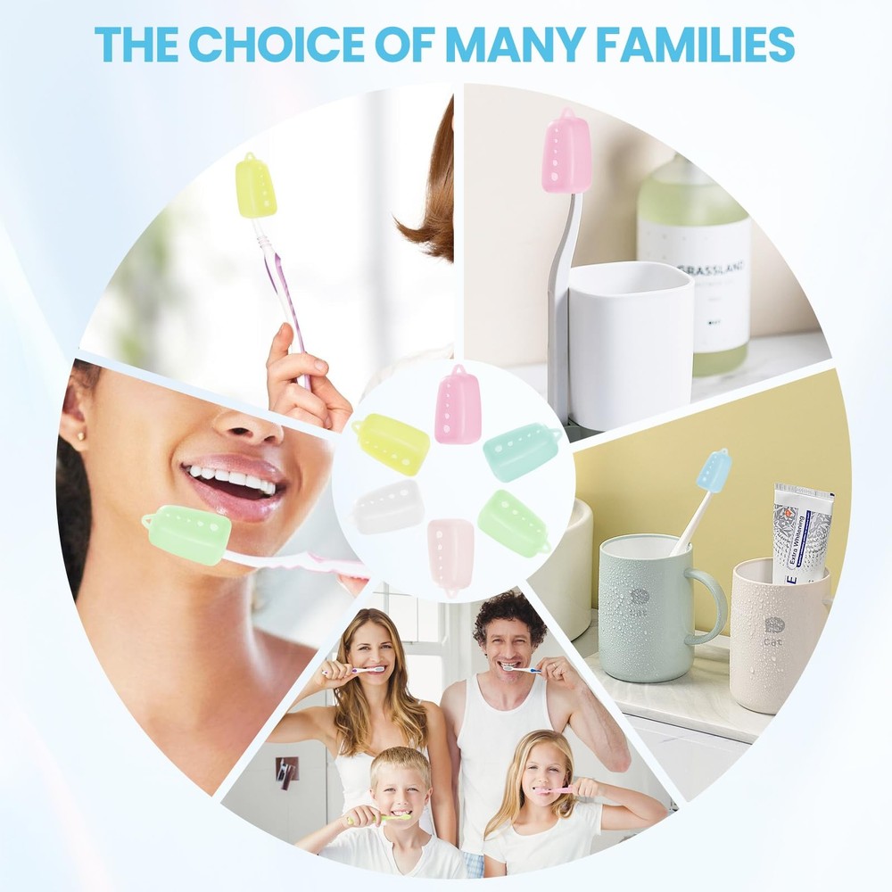 6 Packs Silicone Toothbrush Covers
