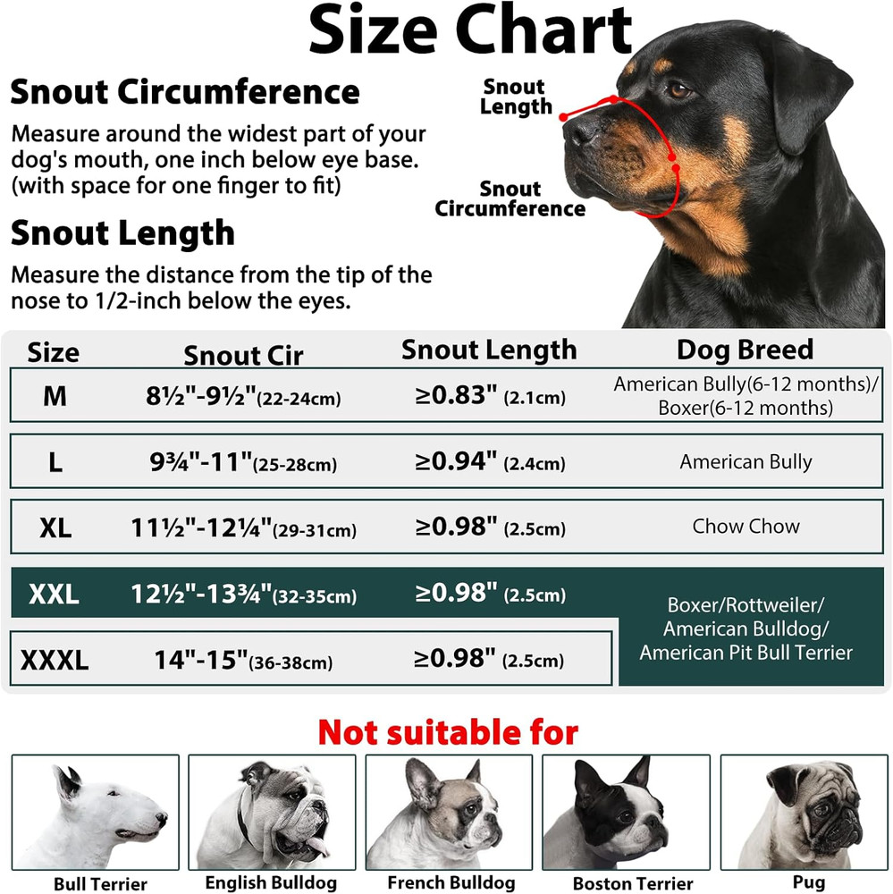 Pitbull Muzzle, Soft Dog Muzzle with Anti-Slip Strap for American Bully Bulldog