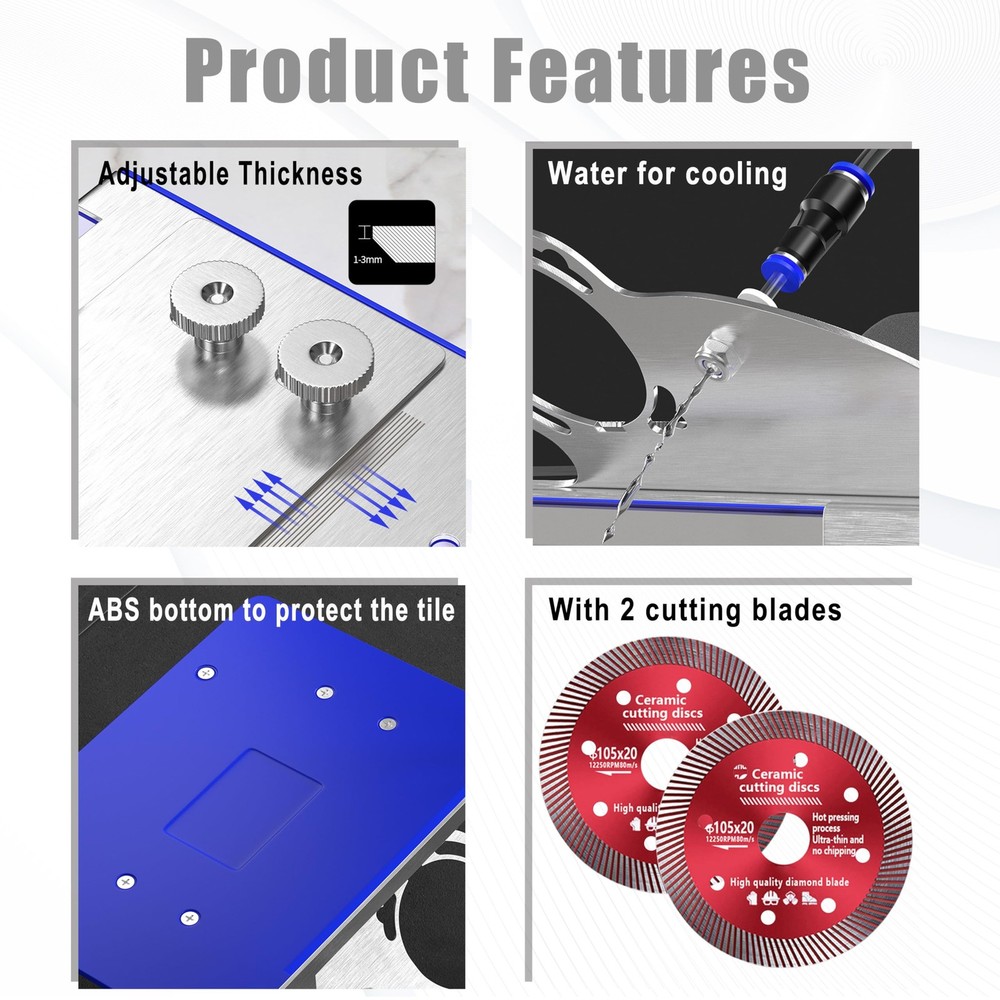 45 Degree Tile Chamfering Tool, Angle Grinder Stand for 45° Silver