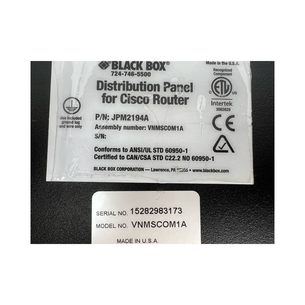 Black Box 724-746-5500 Distribution Panel For Cisco Router