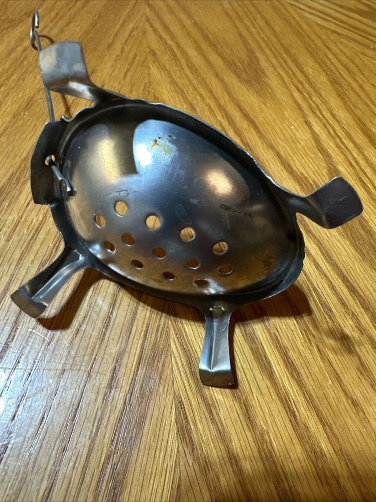 Vintage Egg Strainer With Feet Wire Handle