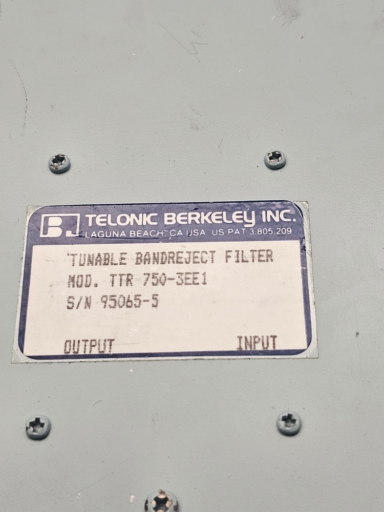 Telonic TTR 750-3EE1 TUNABLE BAND REJECT FILTER