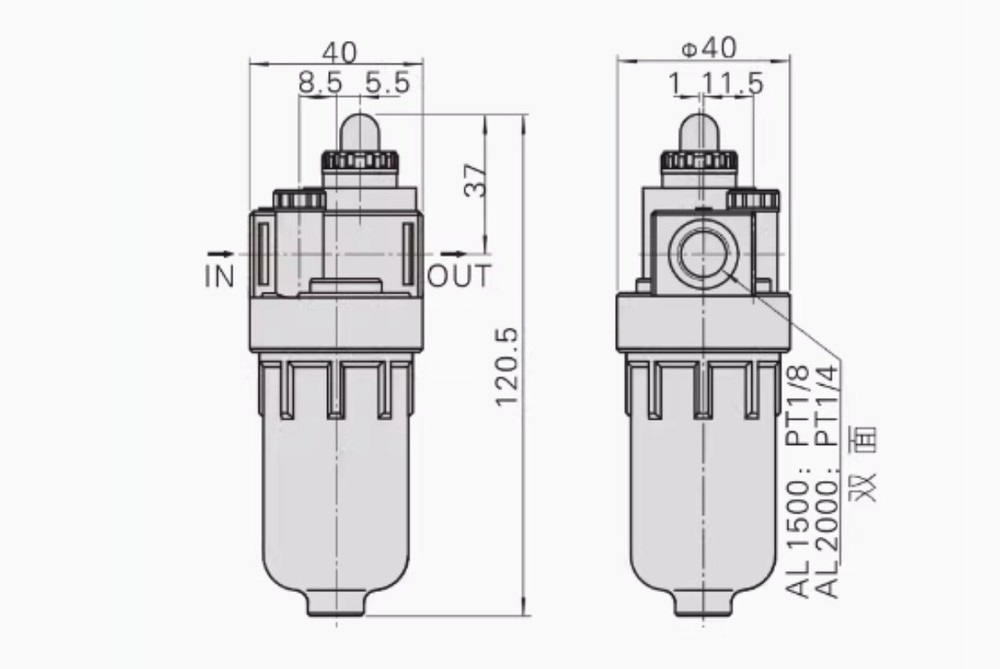 1pcs AirTAC AL1500 AL2000 Air Source Filter Separator New