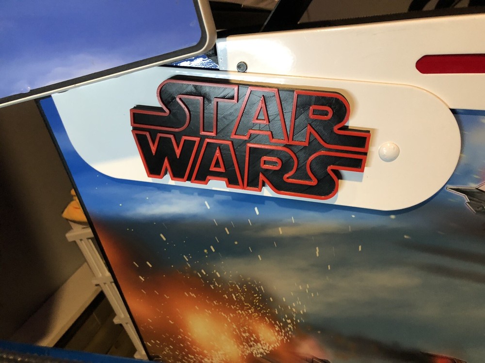 Star Wars Pinball Mod Back Box Hinge Blue/Red 3D Logo Mod(pair)