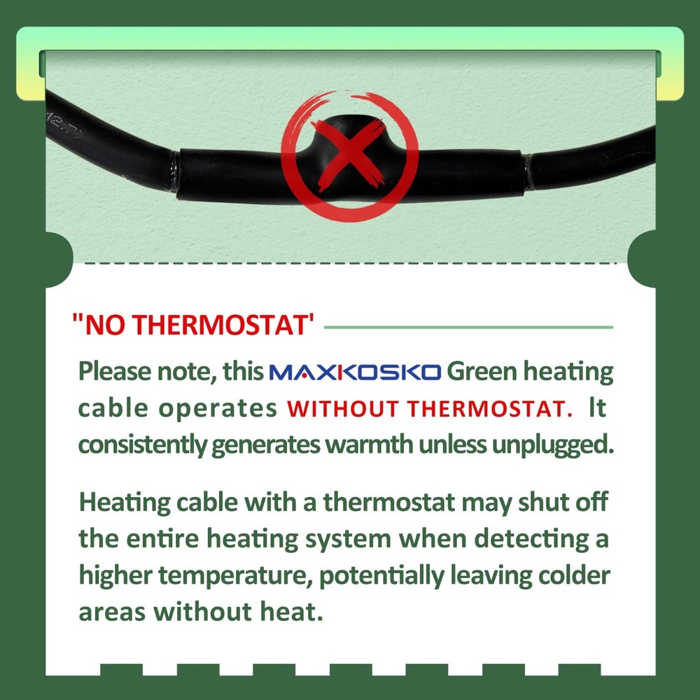 MAXKOSKO Self-Regulating Heat Cable for Pipes - Freeze Protection