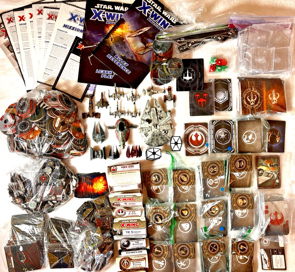 Large Lot STAR WARS X-WING Miniatures Game Millenium Falcon Slave 1