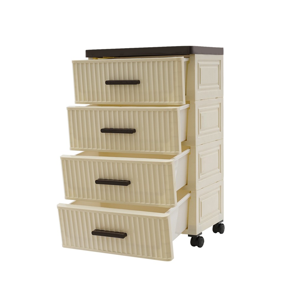 Multi-tier Storage Cabinet Modern Organizer Movable Storage Box W/ 4 Drawers
