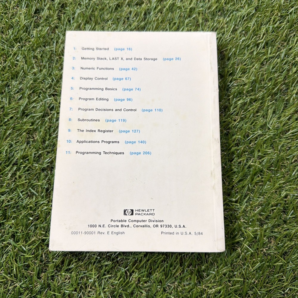 Hewlett Packard HP-11C Owner's Handbook Problem-Solving Guide Manual 05/84