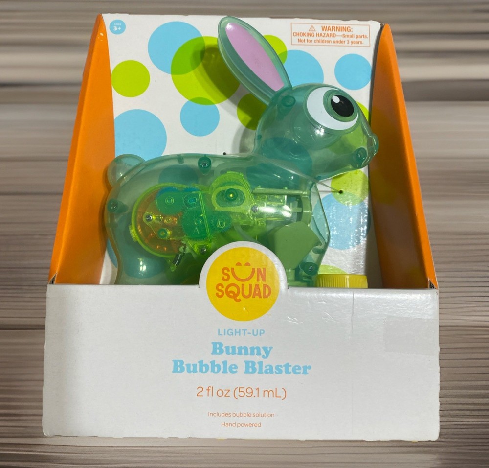 Light Up, Bunny Bubble Blaster By Sun Squad. Bubble Solution Included. ￼