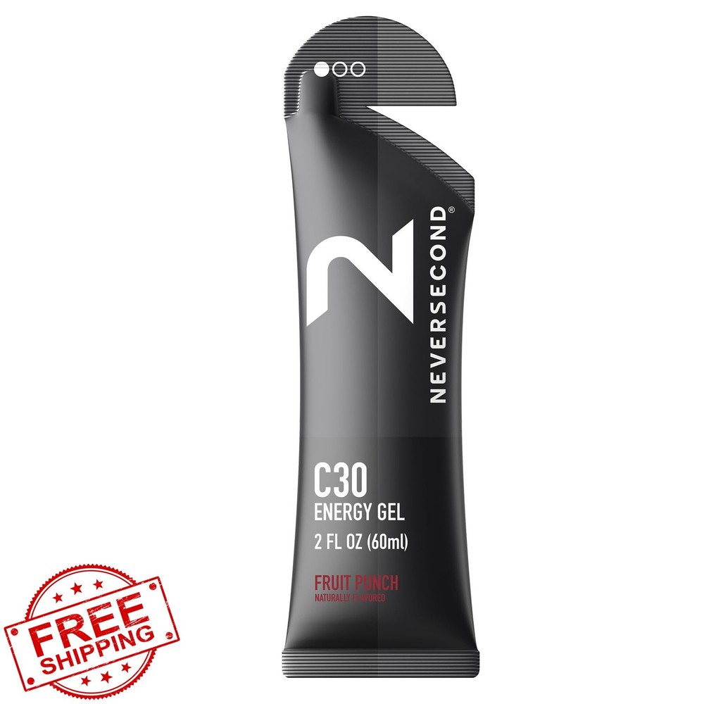 Neversecond C30 Energy Gel, Fruit Punch, 12 Pack
