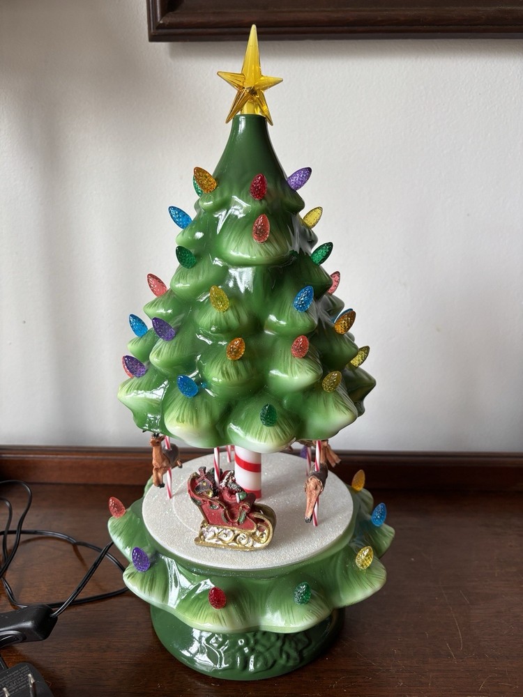 Animated Lightup & Musical Tree/carousel Multicolor Not Ceramic